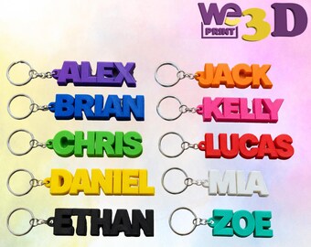 Custom 3D printed name tag keychains
