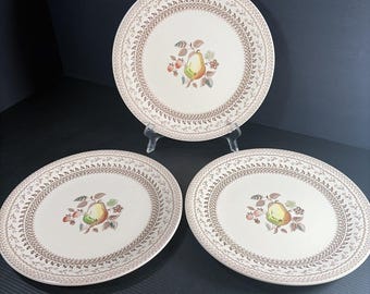 Vtg Johnson Bros China Fruit Sampler Set of 3 Dinner Plates 10 Pears