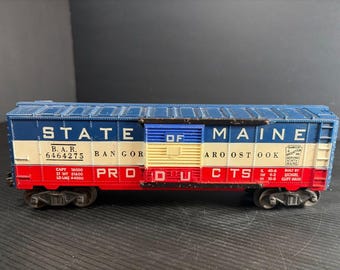 Postwar Lionel 6464-275 B.A.R. State of Maine Products Box Car O Gauge
