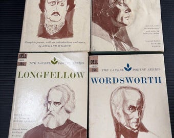 4 Poetry Books Dell Laurel Poetry Series 1959 Poe Keats Longfellow Wordsworth