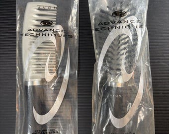 Avon Flair Styler Brush Advance Techniques Black Nylon Bristles & Comb 2001