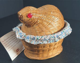 Vintage Paul Marshall Woven Wicker Guinea Pig Basket Lined READ