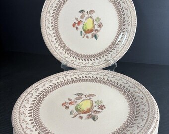 Vtg Johnson Bros China Fruit Sampler Set of 6 Dinner Plates 10 Pears