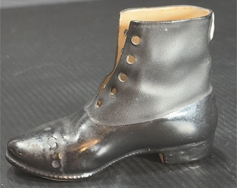Antique Royal Bayreuth Edwardian Mens High-top Oxford Shoe Black 3 No Laces