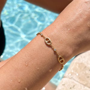 Bracelet maille marine en acier inoxydable - Cadeau anniversaire pour elle - Bijoux femme