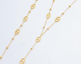 Parure de 2 bijoux maille marine: collier et bracelet en acier inoxydable~ Idéal pour cadeau noël / anniversaire ~ bijoux pour femme