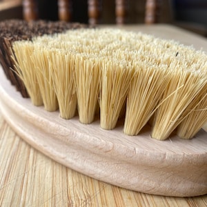 Grönsaksskrubbborste av naturlig bambu | Miljövänlig rengöringsmedel för frukt och grönsaker, plastfri heminredning