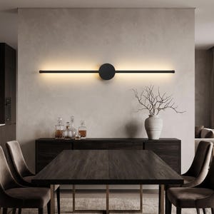 Moderne LED Wandlampe | Minimalistische Vertikale Wandleuchte | Schwarzes Schlafzimmer Akzent Licht | Wohnkultur Wandleuchte
