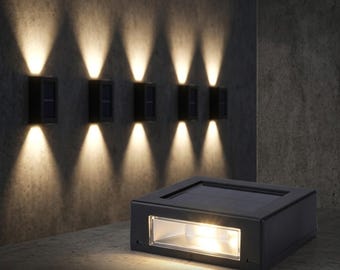 Solar Up Down Wall Light | Waterproof Outdoor Garden Lamp | LED Patio Fence Lighting | Modern Solar Landscape Wall Decor