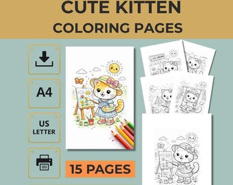 Kitten Coloring Pages for Kids Ages 4–7 – 15 Easy Cat Designs (PDF Download)
