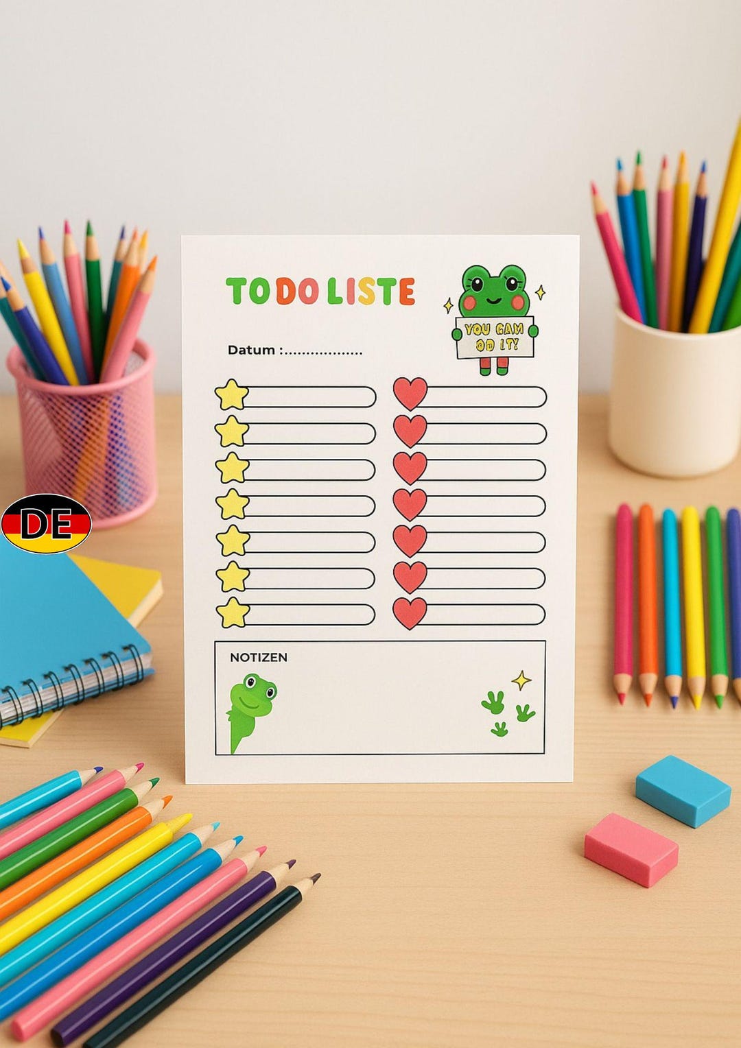 Kinder To-do-liste PDF | Frosch Design | Aufgabenliste Zum Ausdrucken
