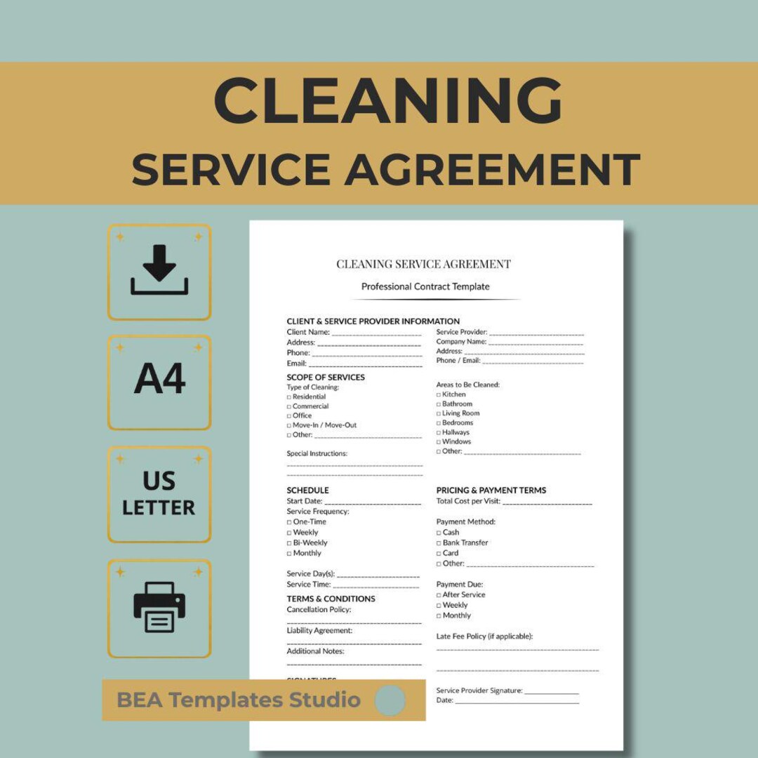 Image 9 for House Cleaning Service Agreement Template