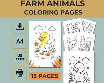 Farm Animals for Kids Ages 3–6 | 15 Printable Pages | PDF Download