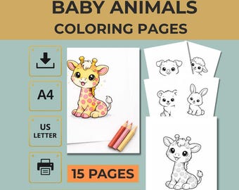 Baby Animals Coloring Pages for Toddlers – Easy Designs, Printable PDF (A4/US Letter)
