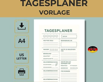 Minimalistischer Tagesplaner PDF Wochenziele To Do Liste Habit Tracker Mood Tracker