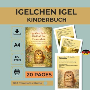 Kinderbuch für 3–8 Jahre Igelchen Igel Die Kraft der Freundschaft 20 Seiten PDF