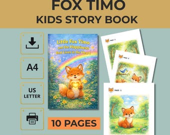 Little Fox Timo Children's Picture Book – Kindness, Emotions Story (Digital Download)