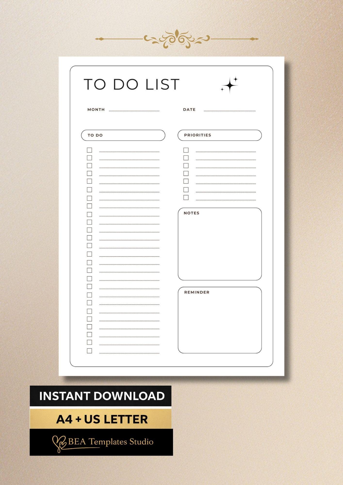 To Do List Printable Minimalist Daily Planner PDF Download - Etsy Australia