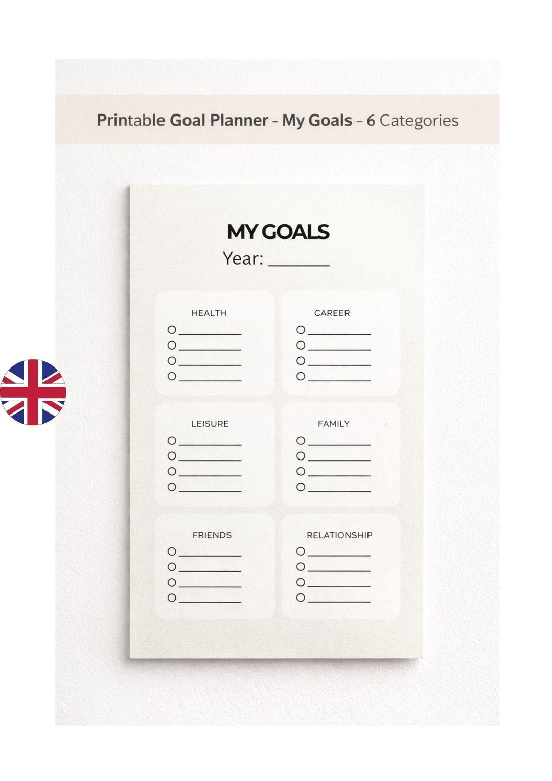 Printable Goal-planner “my Goals” | Minimalist Goal Setting Worksheet ...