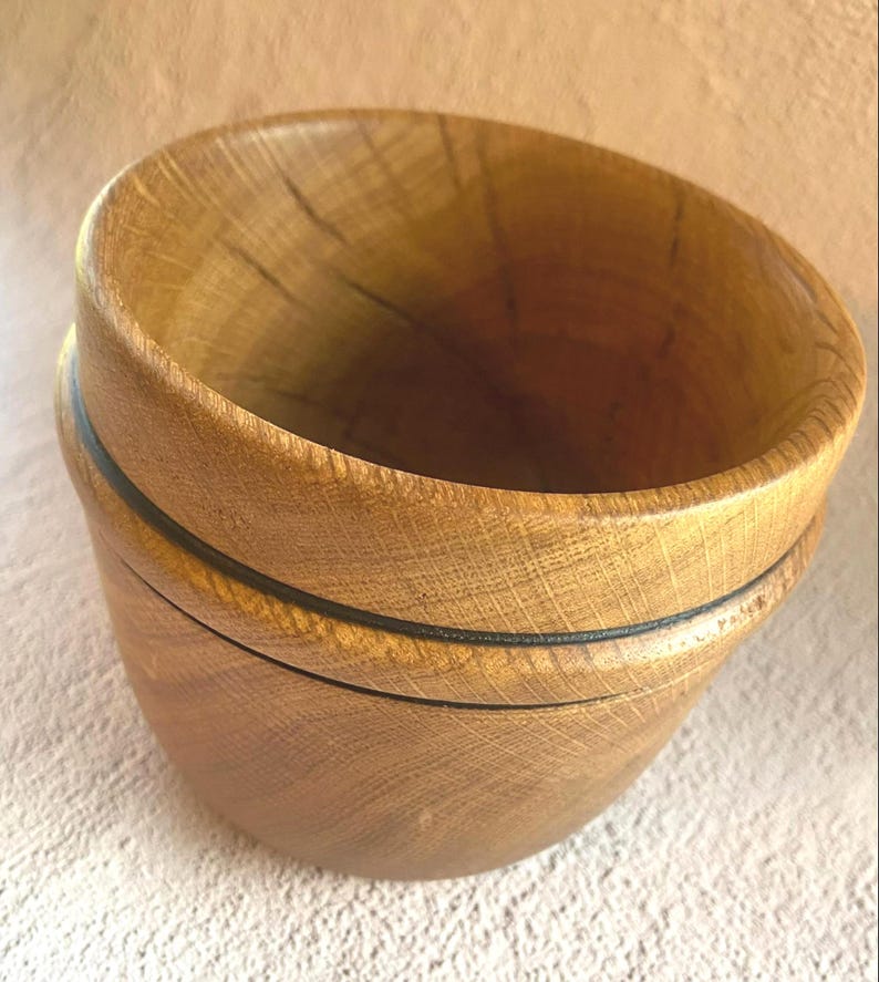 Rustic Small Bowl Small Oak Wood Bowl | Handcrafted Rustic Catchall Dish | One-of-a-kind ...