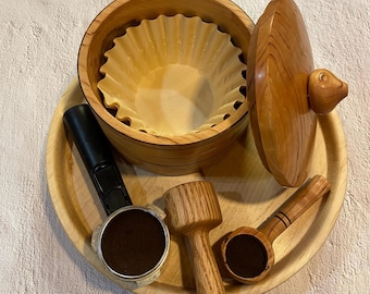 Luxe koffiebarstation/handgemaakte baristabundel/houten koffiestation/espressoset/geschenkdoos Coffee Lover/handgemaakte koffiebundel