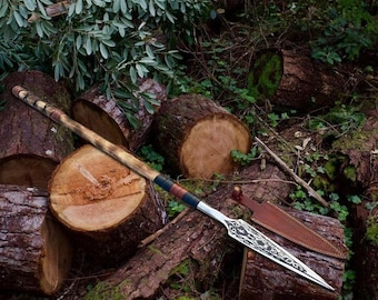 Handgeschmiedetes Wikinger Schwert aus Federstahl und Palisander Griff