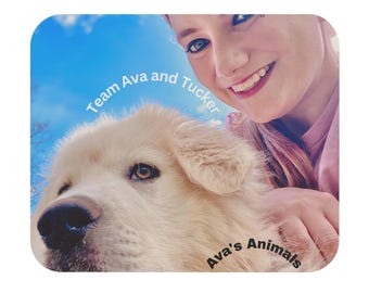 Pyrenees Dog Mouse Pad: Team Ava and Tucker Photo Art