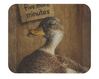 Squiggles the Call Duck Illustration five more minutes Mouse Pad