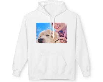 Pyrenees Dog Photo Print Hoodie | Relaxed Fit Fleece Sweatshirt