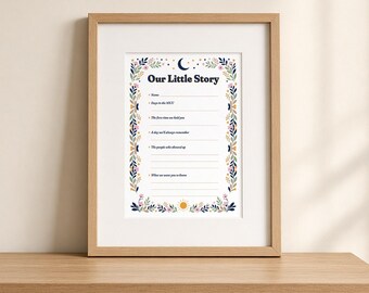 NICU Keepsake Printable, Our Little Story Fill-In Memory Page to Handwrite, 8x10, 11x14, A4, US Letter Digital Download