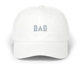 DAD embroidered cap | Classic white dad hat, adjustable strap
