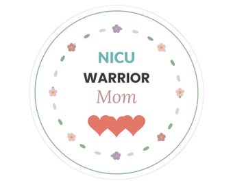 NICU Warrior Mom Sticker | Preemie Mama Vinyl Decal | Tiny but Mighty Laptop Water Bottle Sticker