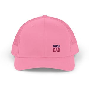 NICU DAD Trucker Hat in 4 Colors incl. Heather Grey and Pink, Embroidered Mesh Snapback, Gift for a New Dad Bild 4