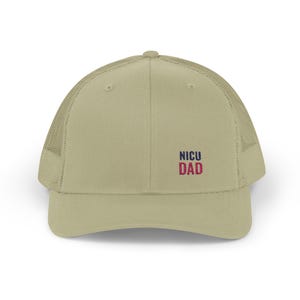 NICU DAD Trucker Hat in 4 Colors incl. Heather Grey and Pink, Embroidered Mesh Snapback, Gift for a New Dad Bild 3