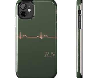EKG RN Handyhülle | NICU Krankenschwester Geschenk | Salbei Rotgold • Espresso Gold • Schwarzgold | iPhone Samsung