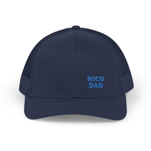NICU DAD Trucker Hat in 5 Colors incl. Navy and Black, Gift for a New Dad, Embroidered Mesh Snapback afbeelding 4