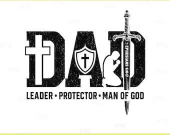 Papa Führer Beschützer Mann Gottes Christian PNG, Glaube Digital Download