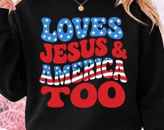 Christlicher 4. Juli PNG, Sie liebt Jesus und Amerika auch PNG, Amerika braucht Jesus, Glaube Vierter Juli Shirt Sublimationsentwurf