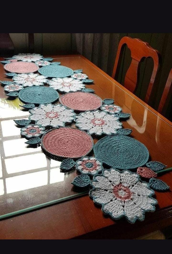 テーブルランナー かぎ針編み - Etsy 日本