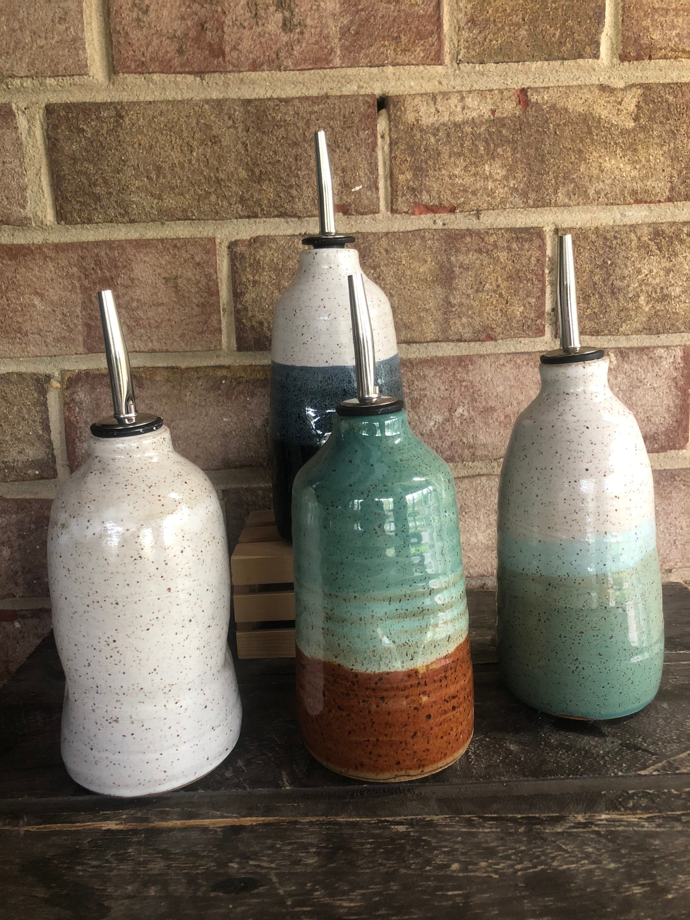 Olive oil bottle-oil dispense-mothers day gift- ready to ship-white,g…