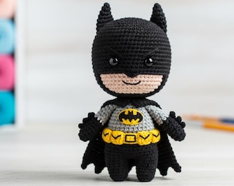 Batman Amigurumi Crochet Pattern PDF, Superhero Plush Toy Tutorial, Digital Download