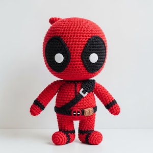Deadpool Amigurumi Häkelanleitung PDF, Chibi Plüsch Anleitung (Digitaler Download)