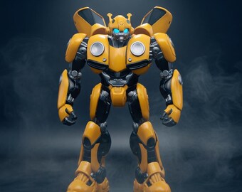 Yellow Transforming Robot STL, Mecha Figure 3D Print File (Digital Download)