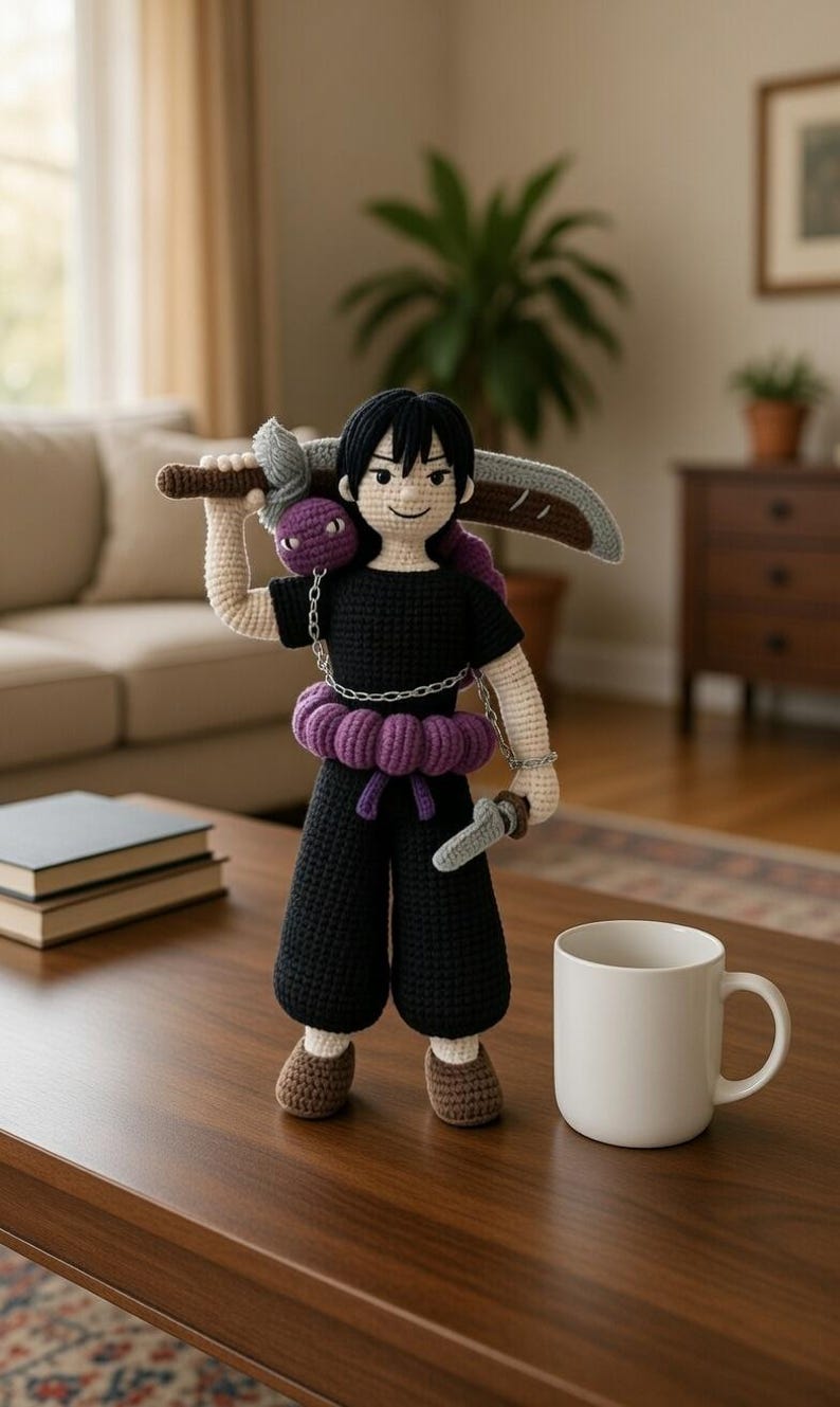 Toji Pixel Pattern Toji Fushiguro Crochet Pattern PDF, Jujutsu Kaisen Amigurumi Doll ...