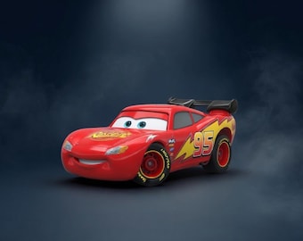 Cartoon Race Car STL, Smiling 3D Print File, Kids Room Decor (Digital Download)
