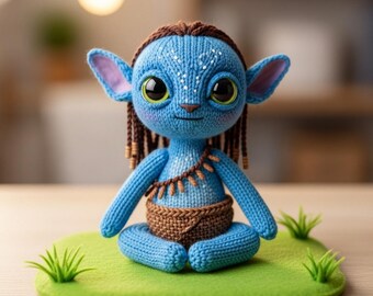 Blue Forest Warrior Amigurumi Crochet Pattern – Avatar Inspired Na'vi Style Doll (PDF Download)