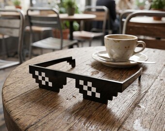 Thug Life Pixel Glasses STL File | 8-Bit Meme Cosplay Prop (Digital Download)