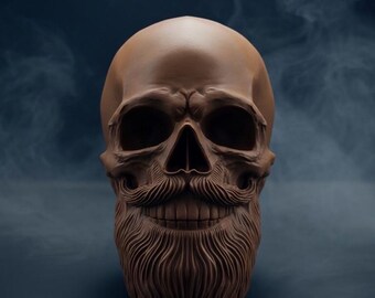 Bearded Skull Headphone Stand, Gothic Gamer Desk Decor (Digital 3D Print File)