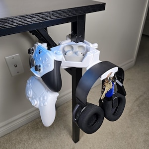 Modular Desk Clamp Organizer for Square Legs –  Controller & Headset Holder