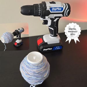Bobine de fil à perceuse (2 fichiers STL) | Accessoire pour perceuse pour tricot et crochet